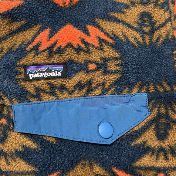 Patagonia Synchilla Youth XL 14 Lightweight Aztec Tribal T-Snap Fleece Pullover - Picture 3 of 13